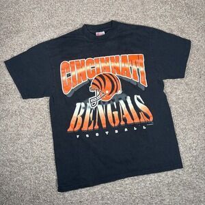 Vintage 1995 Cincinnati Bengals NFL T-Shirt Hanes Heavyweight Black Mens Large